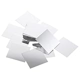 JJUNW 50 Stück Acryl Klebespiegel, 5x5 cm Spiegelfliesen Selbstklebend, Kunststoff Spiegel DIY Klebespiegel Mosaik Spiegel Dekoration für DIY Wand Deko Badezimmer Handwerkskunst Schrank