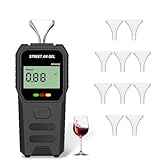 Daakro Alkoholtester, professioneller Alkoholtester mit LCD-Display, Polizeigenau Alkoholmessgeräte, Tragbarer Promillemessgerät mit 10 Mundstücken, geeignet für zu Hause und Outdoor-Partys