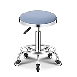 Rollhocker Höhenverstellbar, Drehhocker Bürohocker, Arbeitshocker, Rollhocker, Drehsitz, Für Heimbüros, Küchen, Medizinische Räume (Blue)