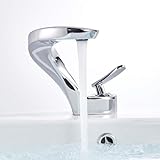 Onyzpily Einhand-Waschtischarmatur mit Keramikkartusche Wasserhahn Bad Waschtischarmatur Armatur Mischbatterie Waschbecken wassersparend Einhebelmischer Badarmatur Waschbecken Kaltes und Heiß Chrom