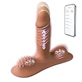 NAIXBTY Silikon Aufsitz Realistischer Dildo Vibration Doppelte Stimulation für G-Punkt & Klitoris APP Control Mit 9 Teleskopisch 9 Vibrationsmodi Anal Dildos Butt Plug Sex Spielzeug für Paare Frauen