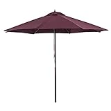CWCQGH Sonnenschirme 3,0 m freitragender Hängesonnenschirm, großer Gartenschirm aus Aluminium, Sonnenschutz, leicht, robust, UV-Schutz für Strand/Pool/Terrasse/Outdoor-Unte,Red-A