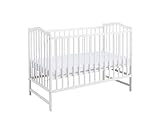 Babybett Paris 120x60 cm – Höhenverstellbares Kinderbett aus Massivholz – Gitterbett mit sicherer Wasserlackierung – Mitwachsendes Baby Bett mit herausnehmbaren Stäben