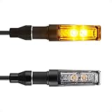 evermotor Universal 12V 2 Stück E13 Motorrad LED Blinker Aluminiumschale Doppelte helle LED-Lampe mit schöner Oberflächenbehandlung IP67 Wasserdicht E geprüft Amber