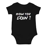 SMARTYPANTS Strampler mit Aufschrift 'How You Doing?', lustiger Strampler, Strampler, Schlafanzug, Strampelanzug, Strampler, Baby-Weste, Babyparty, Geschenke, Schwarz , 6-12 Months
