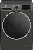 Beko B3WFT59415M Waschvollautomat, Waschmaschine, 9kg, 1400 U/min, SteamCure Dampffunktion, allergikergeeignet, AddXtra-Nachlegefunktion, Ironfast, AquaWave-Schontrommel, Bluetooth-Steuerung, Grau