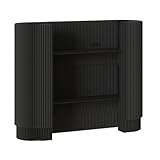 DIHRVTHC Messetheke Faltbare Empfangstheke, Modern Rezeptionstheke mit 2 Abnehmbaren Regalen, Rezeption Schreibtisch für Firmenhallen Bekleidungsgeschäft Convenience-Stores(Nero)