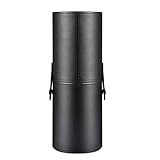 Schwarzer leerer Make-up-Pinselhalter aus PU-Leder mit Deckel, Reisepinsel-Behälter, tragbarer Kosmetik-Stift, Aufbewahrung, Organizer, Tassen-Etui, Tasche