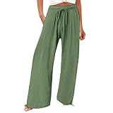 Damen-Trainingshose, trendig, Leder, Interview, Strand, Schwimmen, Jogger, locker, Büro, Yoga, Fahrrad, Reiten, professionelle Kleidung, fließende Hose für Damen, armee-grün, S
