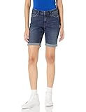 Amazon Essentials Damen Schmal geschnittene 23-cm-Bermudashorts aus Denim, Dunkles Jeansblau, 44