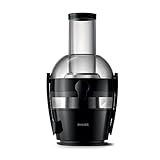 Philips Viva Collection Entsafter – QuickClean-Technologie, 800W Motor, XL-Einfüllöffnung, 2L Saft in einem Durchgang, Einfach zu Reinigen, Tropf-Stopp-System, QuickClean Sieb (HR1856/70)