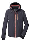 killtec Herren Skijacke/Funktionsjacke mit abzipbarer Kapuze und Schneefang KSW 101 MN SKI JCKT, anthrazit melange, XXL, 43445-000