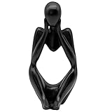 AMJKEJI Wohnkultur Schwarzenker Harz Statue Deko Abstrakte Skulptur Moderne Deko Figuren für Bücherregal Wohnzimmer Bar Bücherregal Tisch Schwarz