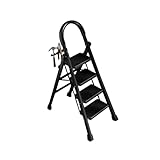 4/5-stufige, Zusammenklappbare Hochleistungs-Trittleiter Mit Praktischem Handgriff, Sicherheits-Haushaltsleiter, for Haus, Garage, Garten, Haushalt(4 Step)