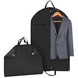 QWORK® Kleidersack Kurz 100x60cm - Faltbare & Atmungsaktive Kleiderhülle mit Reißverschlusstasche - Anzugtasche für Anzug, Jacke & Hemd