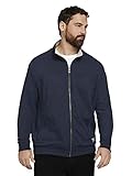 TOM TAILOR Herren Plussize Sweatjacke mit Stehkragen 1024202, 19024 - Sky Captain Blue White Melange, 3XL Große Größen