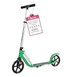 HUDORA BigWheel Pure Scooter I Stabiler Aluminium-Roller mit Ständer I Höhenverstellbarer & zusammenklappbarer Cityroller für bis zu 100kg I Tretroller für Jugendliche und Erwachsene | grass