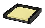 Wedo 631801 Zettelbox Black Office aus Acrylglas, 50 Blatt Haftnotizen, Gummifüße 76 x 76 mm, im Geschenkkarton, Schwarz