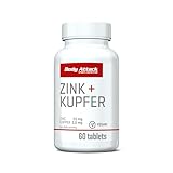Body Attack Zink + Kupfer 60 Kapseln / 60 Portionen, hochdosierte Mikronährstoffe, 15mg Zink & 1,5mg Kupfer, hochwertige Reinheit, aufeinander abgestimmte Inhaltsstoffe, vegan, Made in Germany