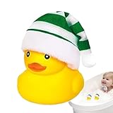 Enten aus Gummi: Niedliches Enten-Spielzeug mit Nikolausmütze, quietschende Schwimmpenten, 5,6 cm (2,2 Zoll) mit Soundfunktion, Spielzeug D