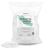 Oputec 2KG Paraffinwachs Pastillen für Kerzen: Weißes Kerzenwachs - Kerzen selber Machen - Kerzenwachs zum Gießen - Eigene Kerzen herstellen und nachfüllen - Made in Germany