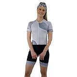 Damen Triathlon Anzug Einteiler Radanzug Kurzarm Skinsuit Jumpsuit Radfahren Damen Radtrikot XS-3XL, 5, XXL