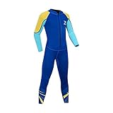 ZCCO Kids Neoprenanzug, 2,5 mm Neopren-Thermo-Badeanzug, Jugend-Badeanzug für Jungen und Mädchen Wärmeanzug mit Langen Ärmeln zum Tauchen, Schwimmen, Surfen … (Hellblau, S)