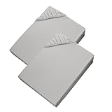 Esprit - Spannbettlaken Spar Set 100 x 200 cm - 2er Set - Grau - für bis zu 30cm Matratzenhöhe - supergekämmter Baumwolle mit ÖkoTex Made in Green Siegel