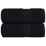 SKM Seiftücher 2 STK. Schwarz 30x30 cm 360 g/m² 100% Baumwolle,Heim & Garten ， Haushaltswäsche ， Handtücher,Schwarz,0.14KG,136944