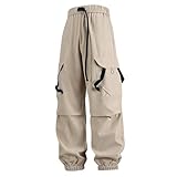 Cargohose Herren Baggy Y2K Multitasche Haremshose Breite Japanische Hose Gothic Harajuku Punk Jogger Overalls Techwear Hip Hop Cargo Hose Sweatpants Streetwear Herbst Winter