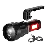 Teleskop Zoom Taschenlampe, Taschenlampen hoher Lumen Handheld | Handarbeit Teleskop Zoom Taschenlampe wiederaufladbar | Außenbeleuchtung Typ-C-Ladecampingausrüstung mit abnehmbarem Griff für Zuhause