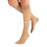 CALZITALY PACK 1/2 Kniestrümpfe mit Abgestufter Kompression, Kompressionsstrümpfe Unisex, 70 DEN, 10-14 mm/Hg | Made in Italy (Hautfarbe,L/XL)
