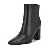 Nine West Damen Reraye Stiefelette, Schwarzes Leder, 36.5 EU