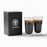 Silvano XL-PREMIUM Doppelwandige Kaffeegläser 400 ml aus Borosilikatglas – isolierend, hitzebeständig & spülmaschinenfest – ideal für Kaffee, Latte Macchiato, Tee, Icetea, Bier kalte Getränke