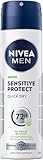 NIVEA MEN Sensitive Protect Deo Spray, Anti-Transpirant für 72h zuverlässigen Schutz für empfindliche Haut, antibakterielles Deodorant ohne Ethylalkohol (150 ml)