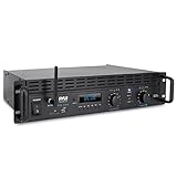 Pyle 2-Kanal-Bluetooth-Leistungsverstärker – 2000 W überbrückbarer Rack-Mount Pro Audio Sound kabelloser Heim-Stereo-Empfänger mit TRS-XLR-Eingang, LCD, Bridge-Modus, Lüfter