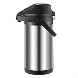 ComfyHarbor Premium 1,9 l Edelstahl-Kaffeespender mit Pumpwirkung, doppelwandige Vakuumisolierung hält Getränke 20/24 Stunden warm/kalt, inklusive Reinigungsbürste (1,6 Liter)