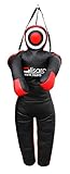 Lisaro Straps Trainings-Dummy gefüllt | Box-Dummies | mit Schlaufen (Straps) | schwarz-rot | hängend | Grappling Dummy, Trainings-Puppe, Kampfsport, Jiu-Jitsu, Wrestling, MMA, Judo, Gr. 160 cm