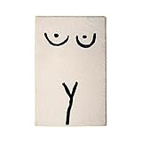 JINGYAN Duschmatten rutschfeste Badematte Absorbierende Teppiche Abstrakte Kunst Teppich Flauschige Badezimmer Türmatten Toilettenfuß Pad Küche Teppich(Black,S)