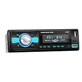 RDS-Bluetooth-Autoradio mit Typ-C-Ladeanschluss, FM/AM-Bluetooth 5.0 Auto Radio, 4 x 65 W 1-DIN-Autoradio, unterstützt Freisprecheinrichtung/2 USB/AUX/SD/TFEQ/DSP/MP3-Player, 7-farbige Beleuchtung