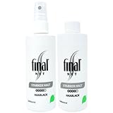Final NET Starker Halt – Glanzspray für Haare, Haarspray Damen, Haarspray Herren, Haarlack Pumpspray für alle Haartypen, Haarspray unparfümiert, Frisör Produkte, Set – 125 ml + 125 ml Austauschflasche