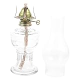 SOLUSTRE 1 Stück Petroleumlampe Aus Glas Lampen Große Öllampe Rustikal Lichter Pavillon Alte Lampe Goldene Lampe Retro Öllaternen Für Draußen Fackel Regenöllampe Vintage Dekorativ Eisen