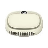 Uwithdanceme Tragbarer Ventilator zum Aufhängen, 1800 mAh, multifunktionaler Ventilator, USB-Ladeventilator mit Bildschirm, mit fünf einstellbaren Windgeschwindigkeitsmodi (Aprikose)