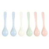 6 Stück Weizen Löffel, Eierlöffel kleine löffel Bunte Wiederverwendbaren Joghurtlöffel Suppenlöffel Kaffeelöffel Eislöffel Eislöffel Marmeladenlöffel Spoon für Haushaltsküchen Hotels Restaurants