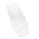 Homoyoyo Broschürenhalter Tischdokumentständer Wandmontierbares Prospektregal für Schul und Büroumgebungen Stufiges Design Transparent für Broschüren und Flyer