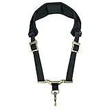 adorence Saxophon Gurt (verbesserte weiche, dicke Polsterung und Drehhaken aus Metall mit Gummiring) – Saxophongurt für Alt, Tenor und Sopran – Schwarz, Metallspreizung