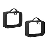 2 x transparente Make-up-Tasche für unterwegs, transparent, PVC, Kosmetiktasche, Kosmetiktasche, Kosmetiktasche, Kosmetiktasche, Kulturbeutel, Kulturbeutel, Waschbeutel