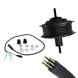 Honseadek Elektrischer Hinterradmotor für Fahrrad, 350 W, bürstenloser Nabenmotor, 48 V, 36 V, 8-Gang-Kassettenschwungrad, 135 mm, Halterung für Mountainbike, Umbau (48 V, 350 W)