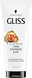 Gliss 1-Minute Intensivkur Total Repair (200 ml), Haarkur mit flüssigem Keratin für trockenes und strapaziertes Haar, schon nach 1 Minute wirksam