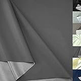 TOLKO Sonnenschutz Stoff mit silber Thermo-Beschichtung | gute Lichtdichte | Verdunklungsstoff Meterware blickdicht Beschattung Gardinen Verdunklungsvorhänge Hitzeschutz Stoffe zum Nähen (Anthrazit)